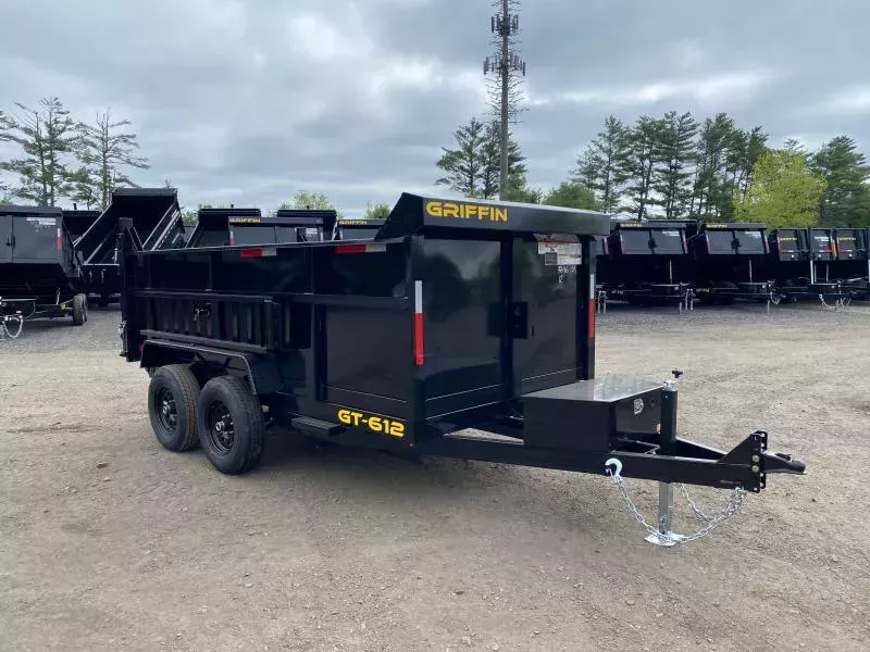 2026 Griffin Trailers 6x12 Powder Coated 10K Lowpro Dump Trailer w/36" High Sides & Ramp Kit