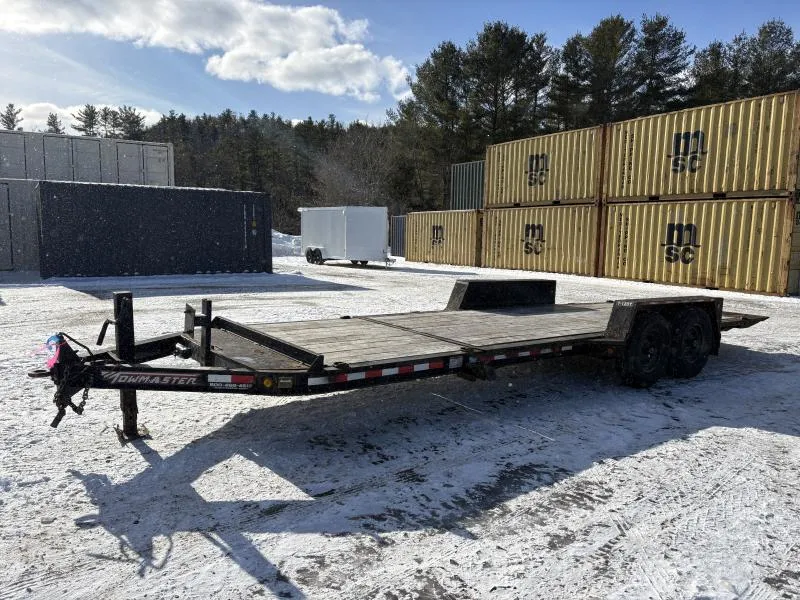 2021 Towmaster Trailers  7X18+5 12K Stationary Front Tilt Deck Equipment Trailer w/Spare Tire Mount & Pintle Hitch
