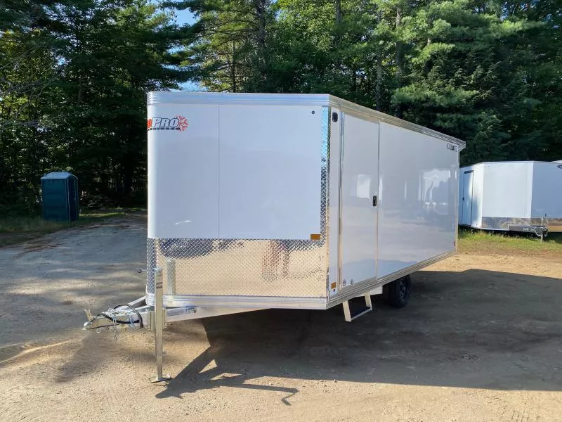 2026 SnoPro Trailers 101x14 Aluminum 2/3-Place Enclosed Snowmobile Trailer w/Grip Glides & Trax Mats