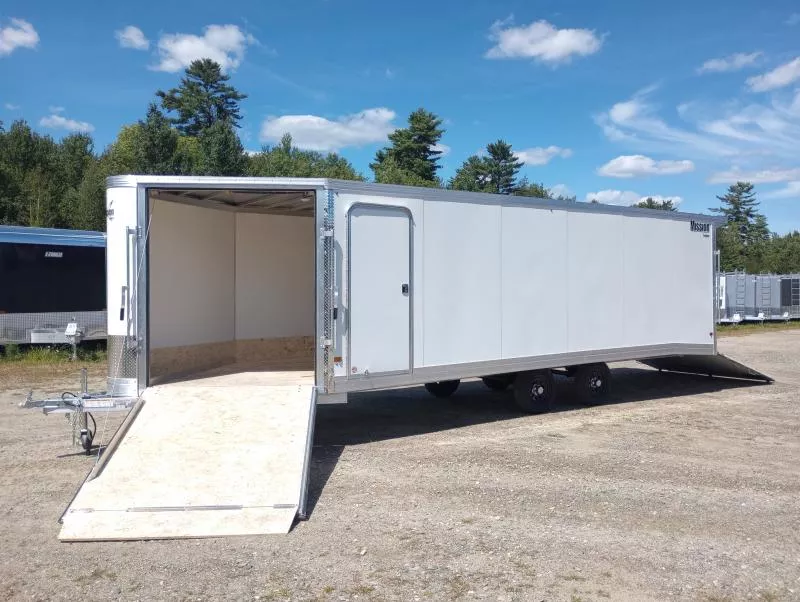 2026 Mission 101x24 Aluminum 4-Place Drive In/Out Deckover w/Rear Canopy, Spring Assist Ramps