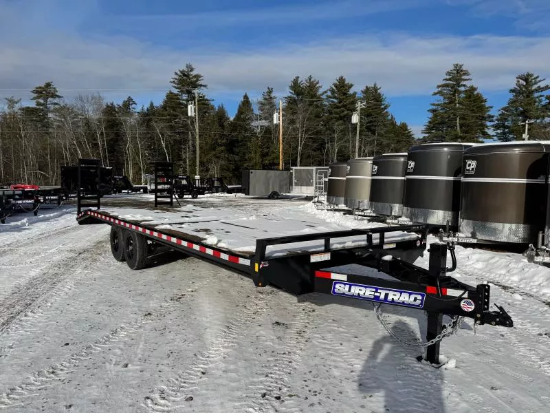 2026 Sure-Trac 8.5x22+4 Powder Coated 15K Deckover Equipment Trailer w/Stand-Up Ramps