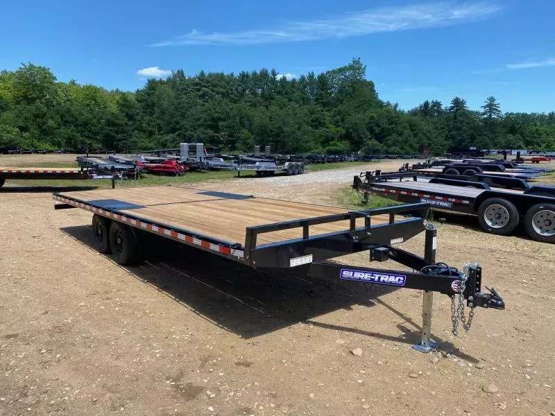 2026 Sure-Trac 8.5x22 Powder Coated 10K Deckover Equipment Trailer w/Slide-In Ramps