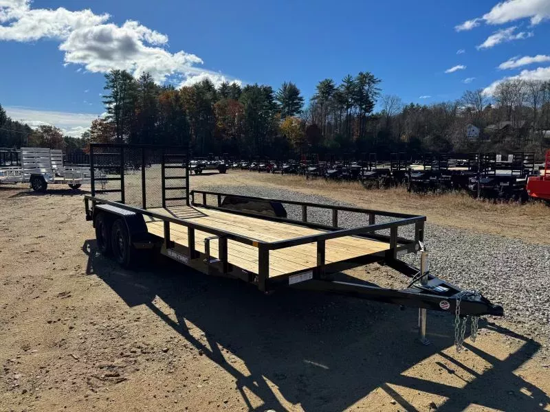 2026 Sure-Trac 7x18 7k Powder Coated Landscape Trailer w/Fold Flat Rear Ramp