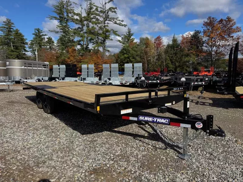 2026 Sure-Trac 8.5x22 Powder Coated 10K Deckover Equipment Trailer w/Slide-In Ramps