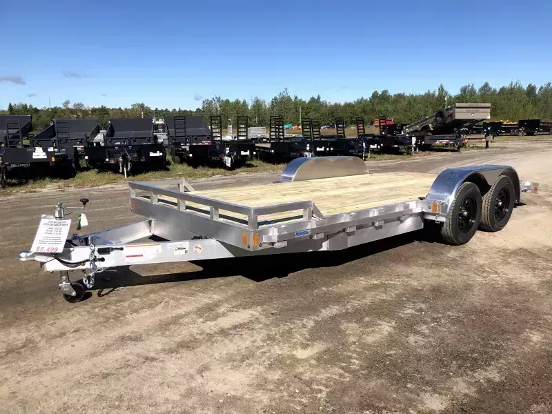 2026 Mission 7x20 7K Aluminum Open Car Hauler w/Stowable Ramps, HD D-Rings. 1734 lbs.