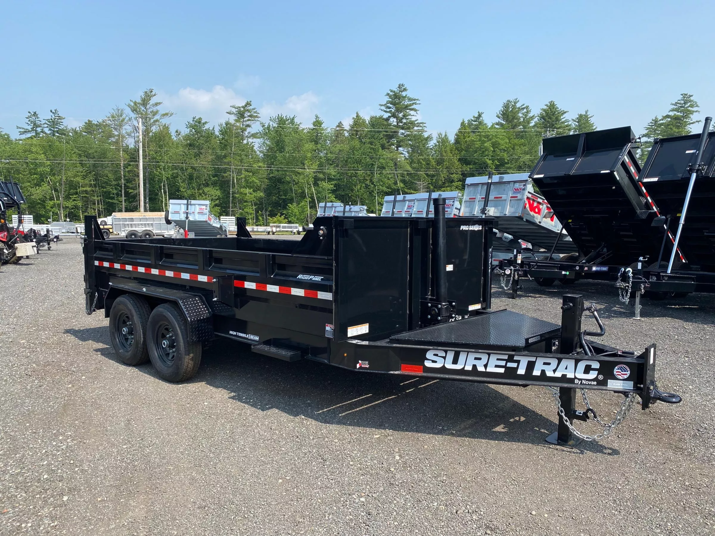 2025 Sure-Trac Pro Series HD 7x14 Telescopic 15.4K Dump Trailer w/Tarp Kit & Ramps