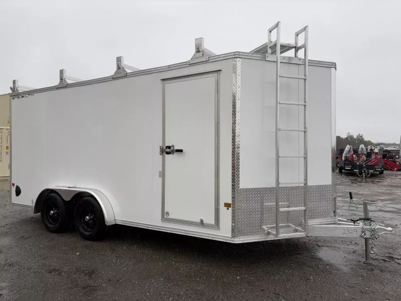 2026 Stealth Trailers 7.5x16 Aluminum Enclosed Cargo w/Contractor Package, Black Aluminum Wheels & E-Tracks 