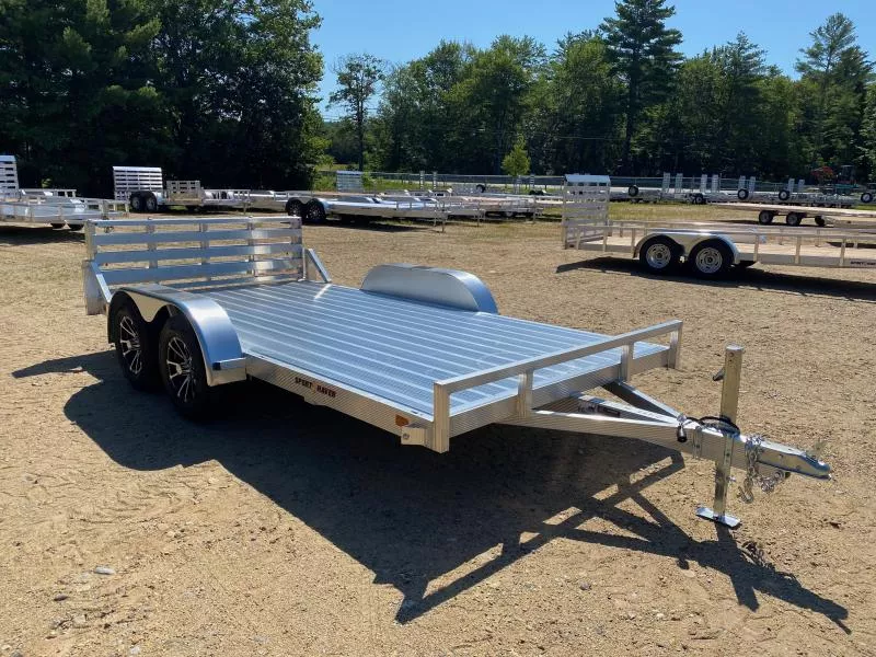 2026 Sport Haven 7x14 Aluminum 7K Deluxe Open Deck Utility Trailer w/Bi-Fold Ramp