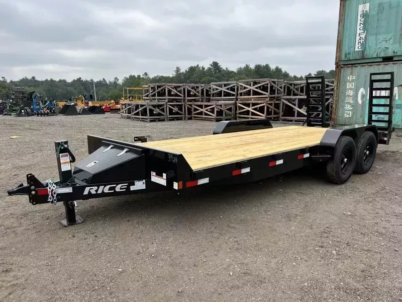 2026 Rice Trailers 7x20 14K Equipment Hauler w/Spare Mount, D-Rings & Toolbox
