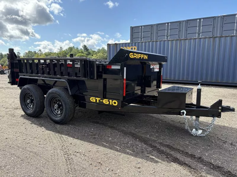 2026 Griffin Trailers 6x10 10K Powder Coat Hydraulic Dump Trailer w/Rear Gate 