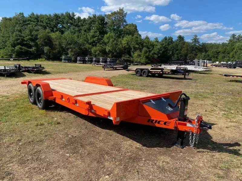 2026 Rice Trailers 7x16+6 Powder Coated 14K Partial Tilt Equipment Trailer w/D-Rings & Toolbox