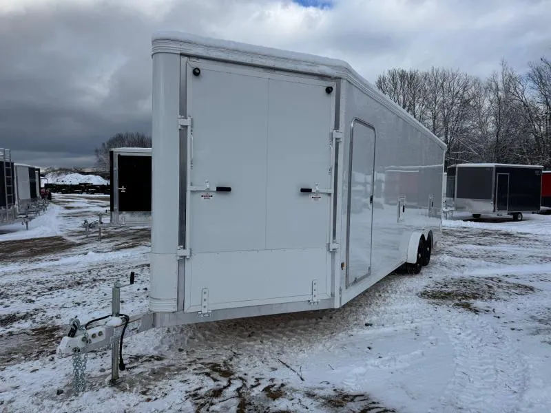 2026 Stealth Trailers 7x24+4.5 Aluminum 4/5-Place Enclosed Snowmobile Trailer w/Extra Height, Mats & Guides