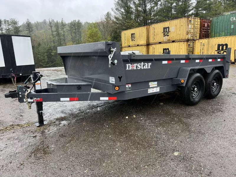 2026 Iron Bull 7x14 Powder Coated 14K Dump Trailer w/Tarp Kit, Scissor Hoist & Ramps