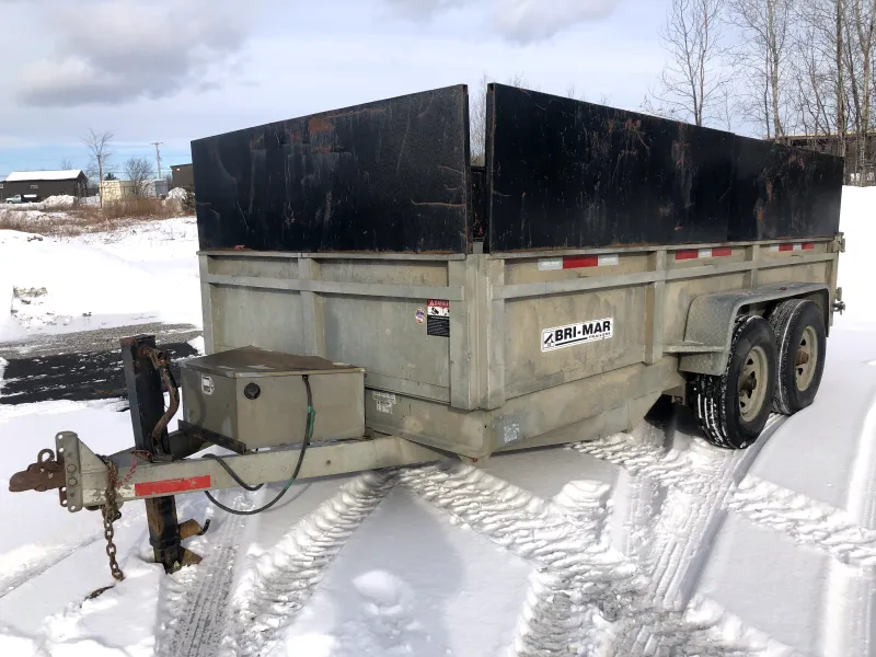 USED 2017 Bwise 7X14 14K Galvanized Dump Trailer w/D-Rings. 3775 lbs.