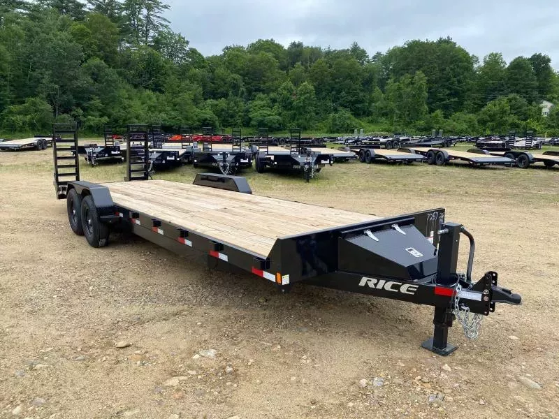 2026 Rice Trailers 7x26 Powder Coated 14k LowPro Equipment Trailer w/Toolbox & Ramps