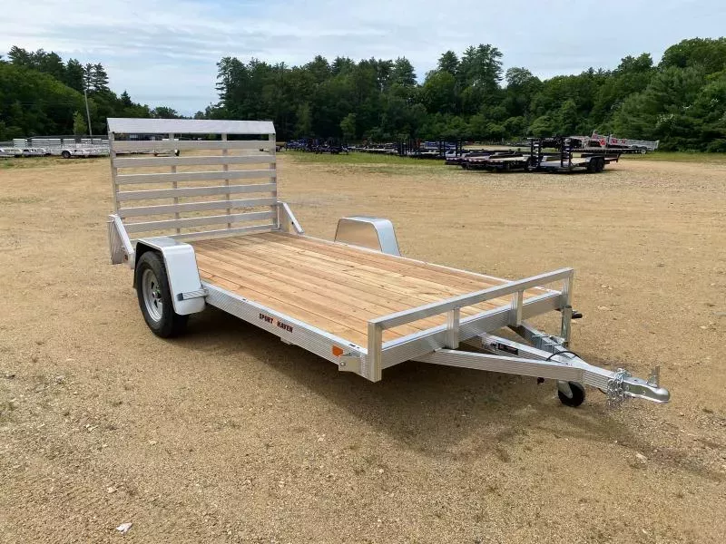 2026 Sport Haven 6x12 Aluminum 3K Flat Utility Trailer w/Fold Flat Rear Ramp