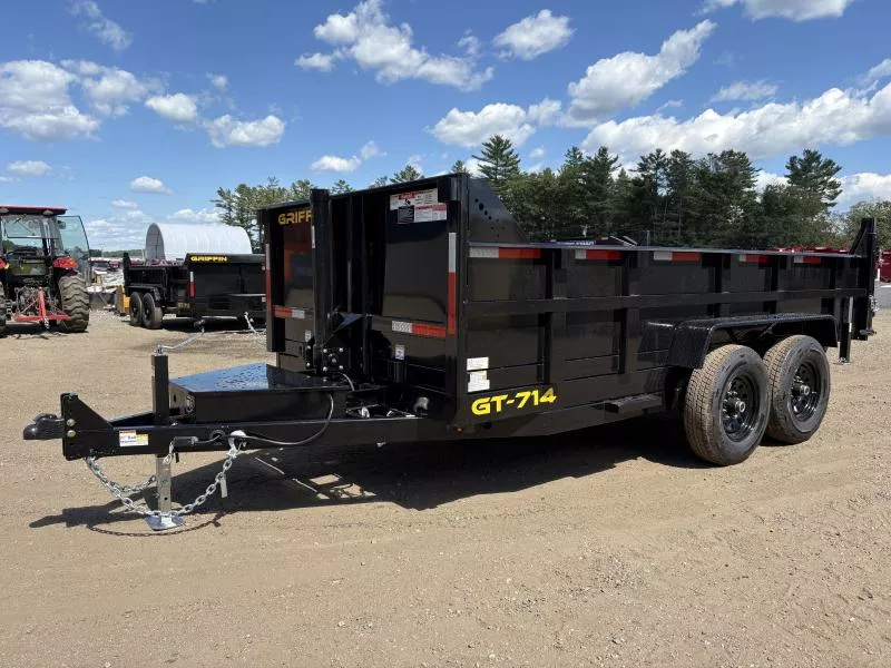 2026 Griffin Trailers 7x14 14K Telescopic Powder Coated Dump Trailer w/Ramps