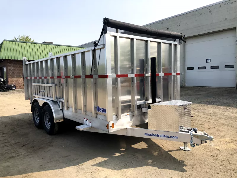 2026 Mission Trailers 7x16 14K Aluminum Hydraulic Dump w/48" Sides, Stowable Ramps, HD D-Rings, Barn Doors, Tarp Kit.