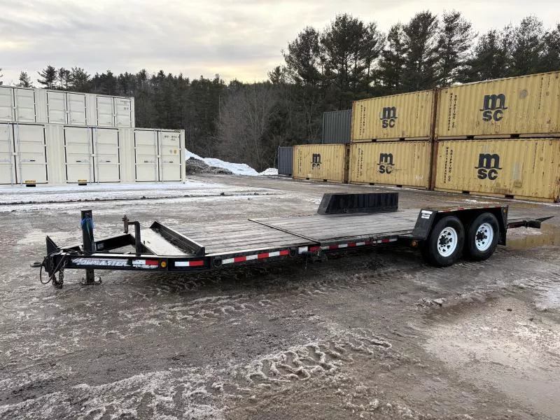 2018 Towmaster Trailers 7X18+5 12K Stationary Front Tilt Deck Equipment Trailer w/Spare Tire Mount & Pintle Hitch