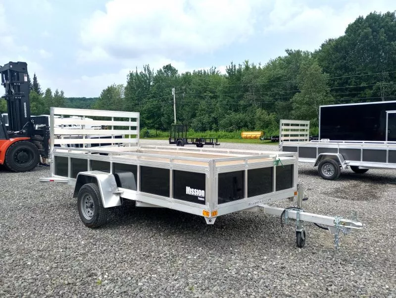 2026 Mission 6x12 Aluminum Open Utility Trailer w/Solid Sides, Integrated Rear Ramp Gate, HD D-Rings