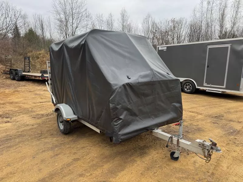2010 Triton Trailers 5x10 Aluminum 2K Open Snowmobile Trailer w/Vinyl Sled Cover