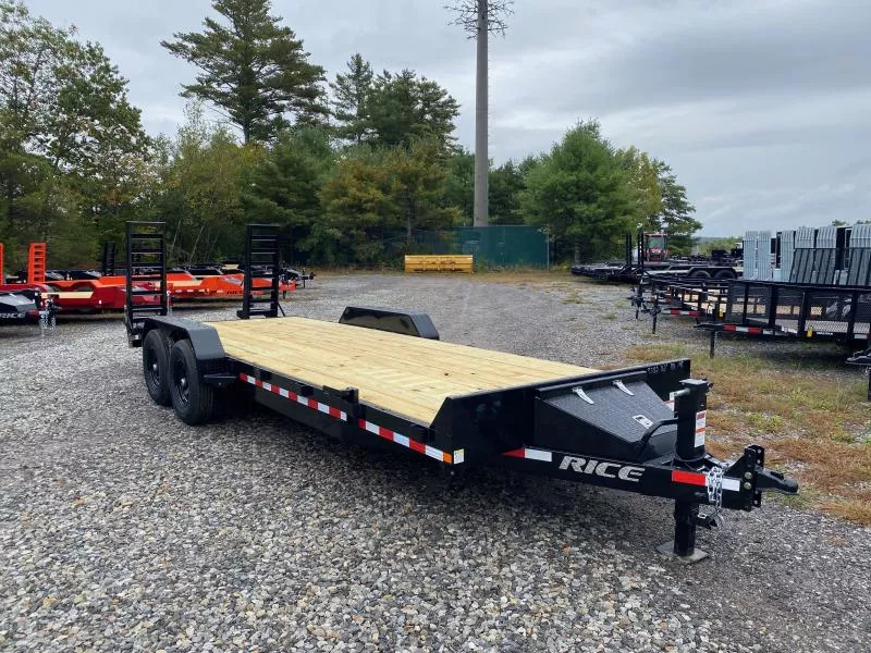 2026 Rice Trailers 7x22 Powder Coated 14k LowPro Equipment Trailer w/Toolbox & Ramps