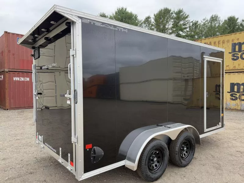 2026 Stealth Trailers 7x14 Aluminum Enclosed Cargo w/Rear Door Canopy w/Lights