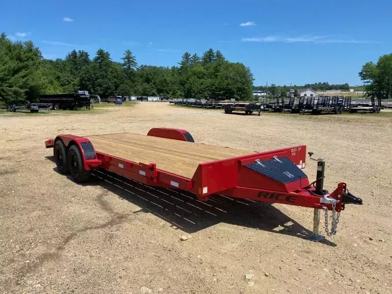 2026 Rice Trailers 7x20 Powder Coated 10k Car Hauler w/Slide-In Ramps