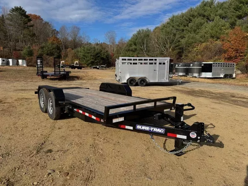 2026 Sure-Trac 7x18 Powder Coated 14K Full Tilt Equipment Trailer