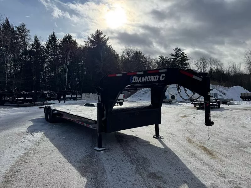 2023 Diamond C Trailers 7x28 LowPro Gooseneck 20K Partial Tilt Equipment Trailer w/Winch