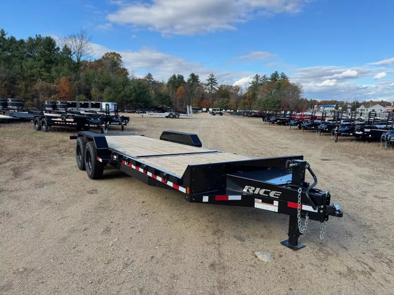 2025 Rice Trailers 7x16+6 Powder Coated 16K Partial Tilt Equipment Trailer w/D-Rings & Toolbox
