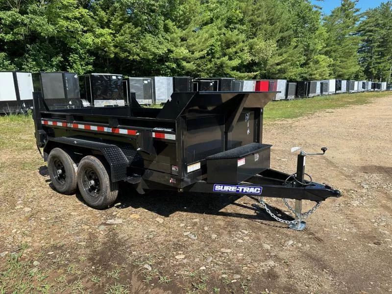 2026 Sure-Trac 6x10 Powder Coated 10K SD Dump Trailer w/Single Ram Hoist