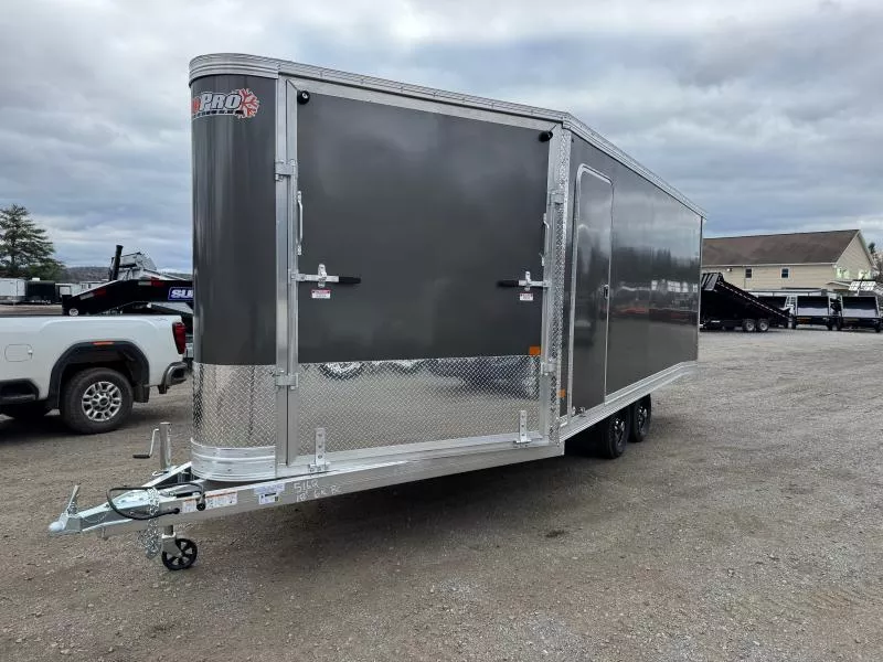 2026 SnoPro Trailers 101x18+6 Aluminum 3/4-Place Enclosed Snowmobile Trailer w/Tapered Ramps & Spoiler