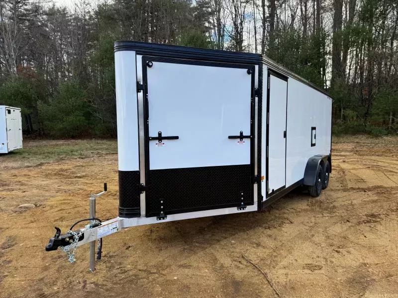 2026 Stealth Trailers 7x18+4.5 Aluminum 3-Place Drive In/Out Enclosed Snowmobile Trailer w/Tapered Ramps & Fuel Door