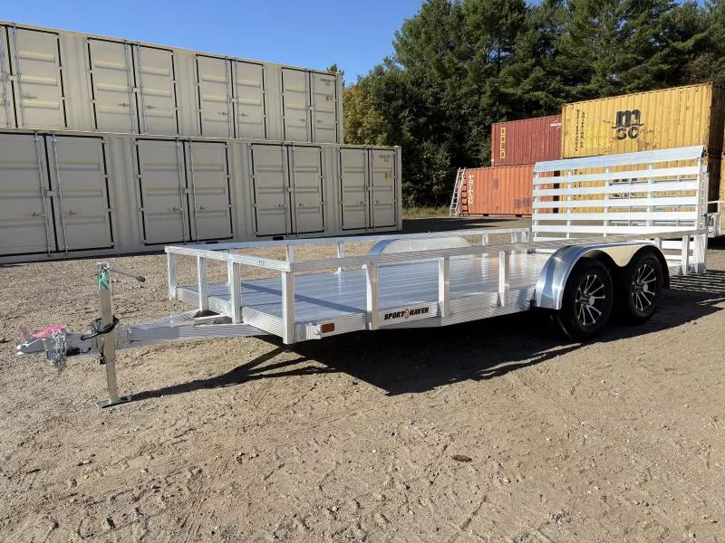 2026 Sport Haven 7X16 7K Tandem Aluminum Utility Trailer w/Aluminum Decking