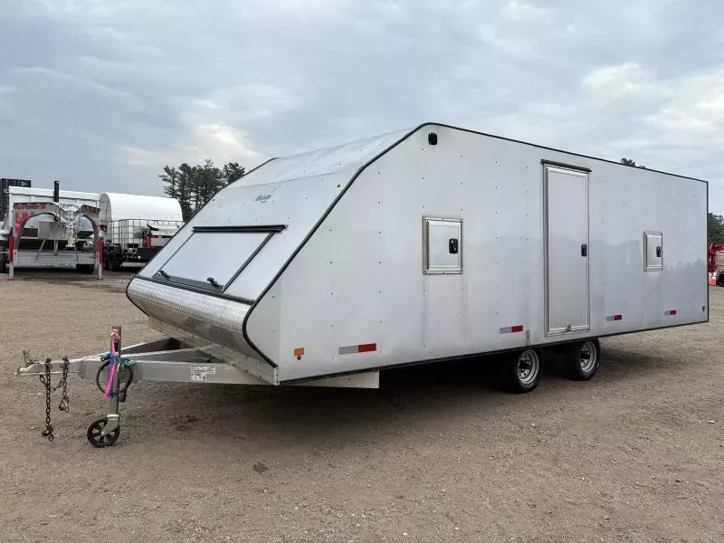 USED 2013 Mission 101x20 Aluminum Crossover Hybrid 4-Place Snowmobile Trailer w/Track Mats & Ski Guides