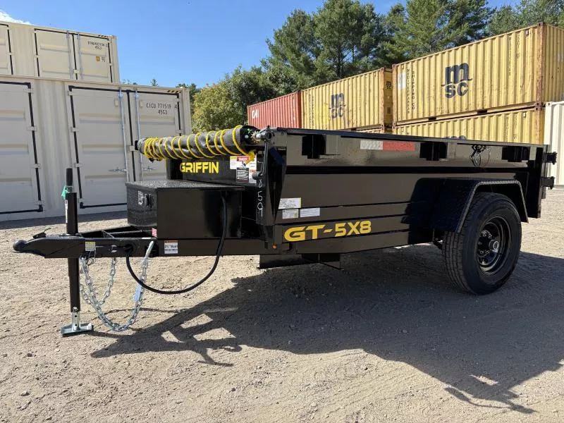 2026 Griffin Trailers 5x8 5.2K Powder Coated Hydraulic Dump w/Tarp Kit & Battery Charger
