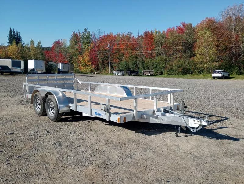 2025 Mission 6.5x16 Aluminum Open Landscape/Utility Trailer w/Bi-Fold Ramp Gate, D-Rings, Spare Tire Mount