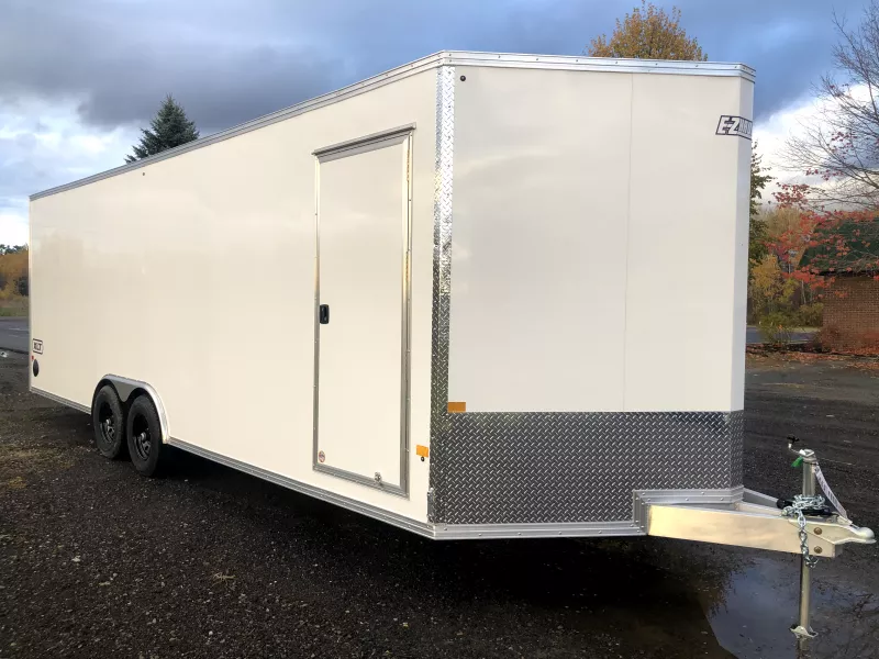 2026 E-Z Hauler XLT 8.5x24 10K Pro Series Aluminum Enclosed Car Hauler w/Spring Assist Rear Ramp. 2750 lbs.