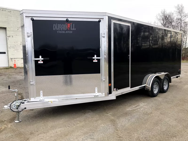 2026 Durabull Trailers 7.5x18 Aluminum 3-Place Inline Snowmobile Trailer w/Galvanized Axles