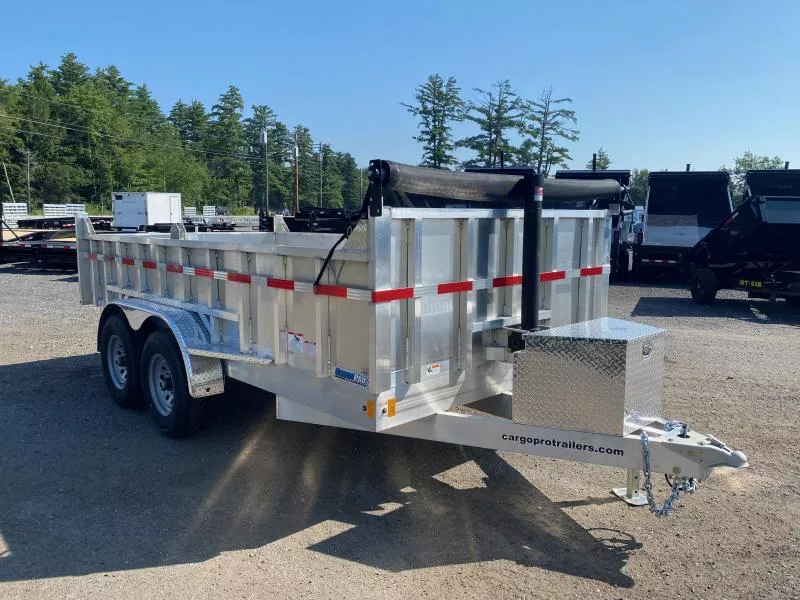 2025 CargoPro Trailers 7x14 Aluminum 12K Dump Trailer w/24" Sides & Tarp Kit