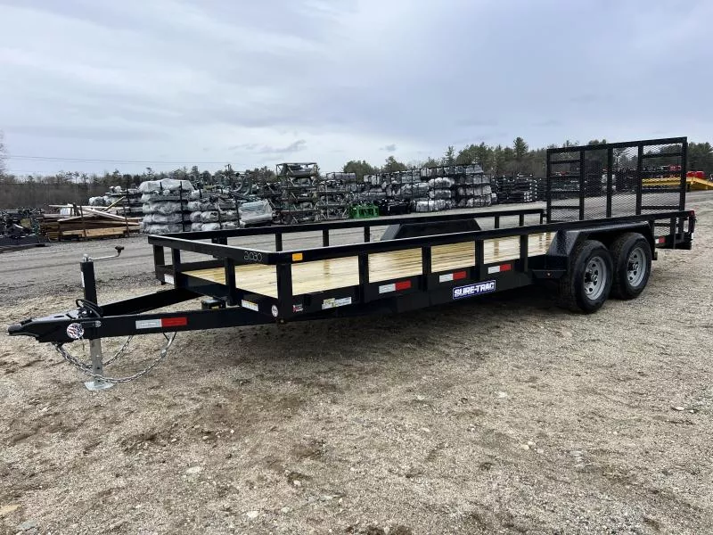 2025 Sure-Trac 7x20 10K Powder Coated Tube Top Utility Trailer w/Rear Ramp Gate
