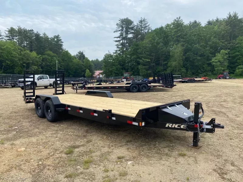 2026 Rice Trailers 7x24 Powder Coated 14k LowPro Equipment Trailer w/Toolbox & Ramps
