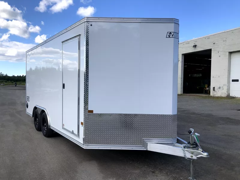 2026 E-Z Hauler XLT 8.5x16 7K Pro Series Aluminum Enclosed Car Hauler w/Spring Assist Rear Ramp. 2335 lbs.