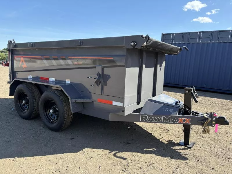 2026 RawMaxx 5X10 10K Powder Coated Dump Trailer w/ Slide-In Ramps & Tarp Kit