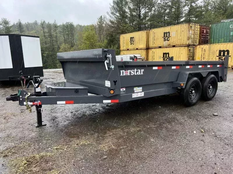 2026 Norstar 7x16 14K Dump Trailer w/ Slide-in Ramps, Scissor Hoist & Tarp Kit