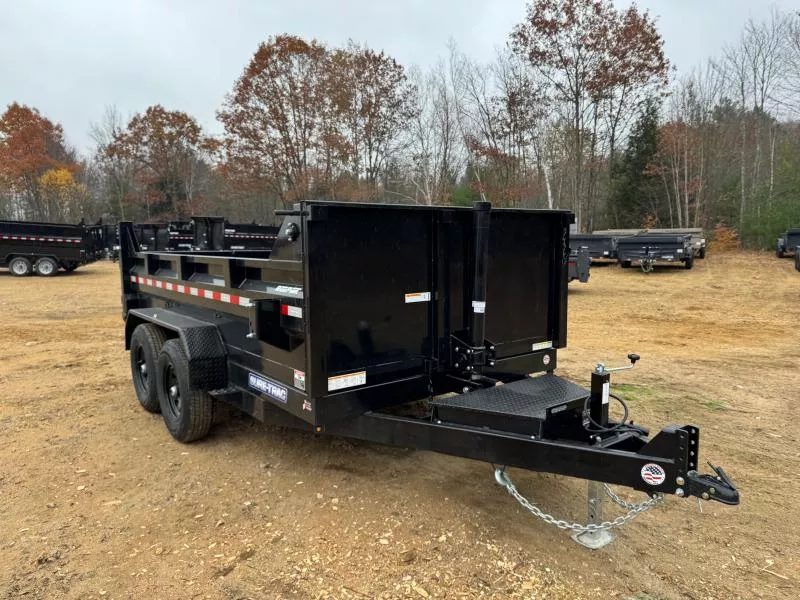 2026 Sure-Trac 7x12 Powder Coated 12K Low Profile Telescopic Dump Trailer w/Tarp Kit & Ramps