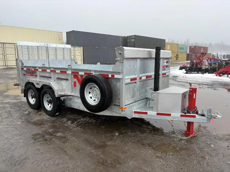 2026 N&N Trailers 7x14 15K Heavy Duty Dump Trailer w/Landscape Gate, Hydraulic Jack, Spare Mount & Tire