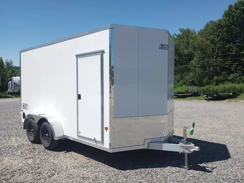 2026 E-Z Hauler XLT 7x14 7K Aluminum Enclosed Cargo w/Spring Assist Rear Ramp, Spare Tire & Mount