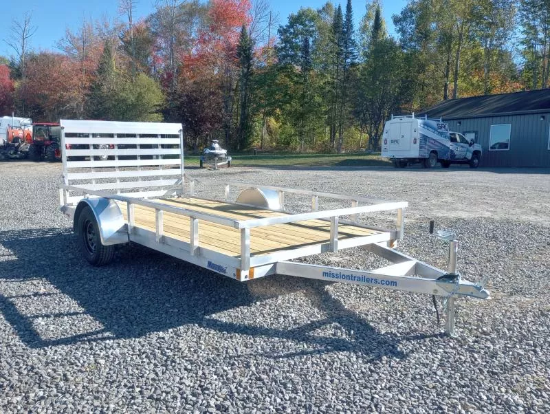 2026 Mission 6.5x14 Aluminum Open Utility Trailer w/Integrated Rear Ramp Gate, HD D-Rings